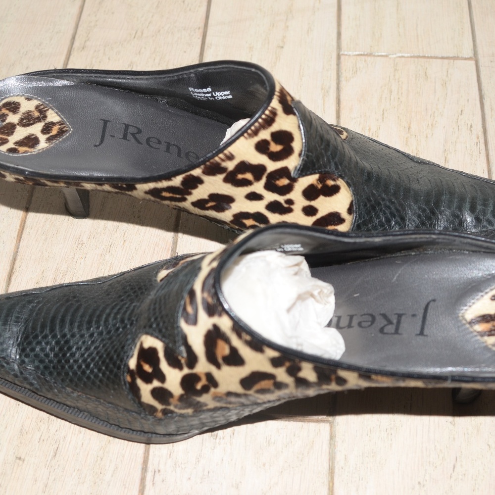 J Renee open heel size 7 snake animal print boots